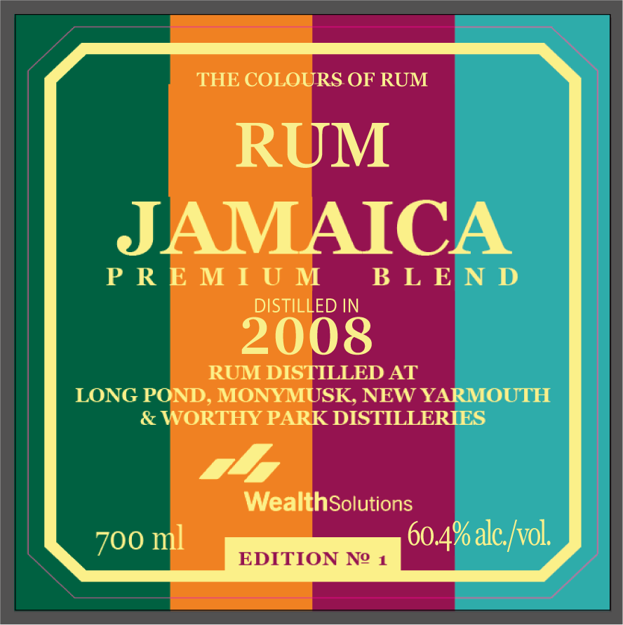 Colours of Rum Jamaica B1 2008 14 yr Blend of Long Pond 2005, Monymusk 2007, New Yarmouth 2005, Worthy Park 2008 58.9% ABV