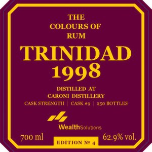 Colours of Rum Trinidad 4 : 24yr Caroni 1998 62.9% ABV
